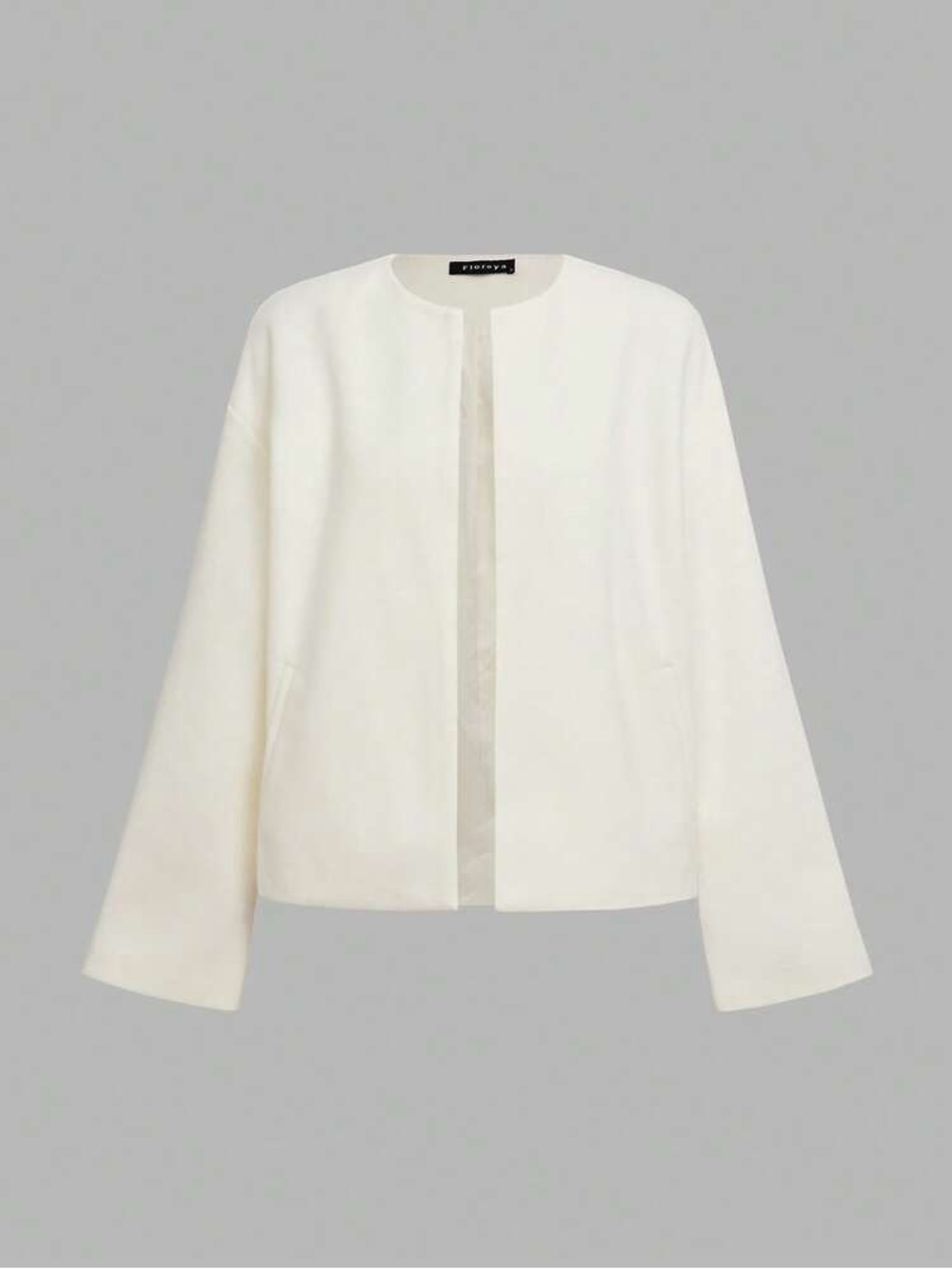 Minimal Collarless White Jacket